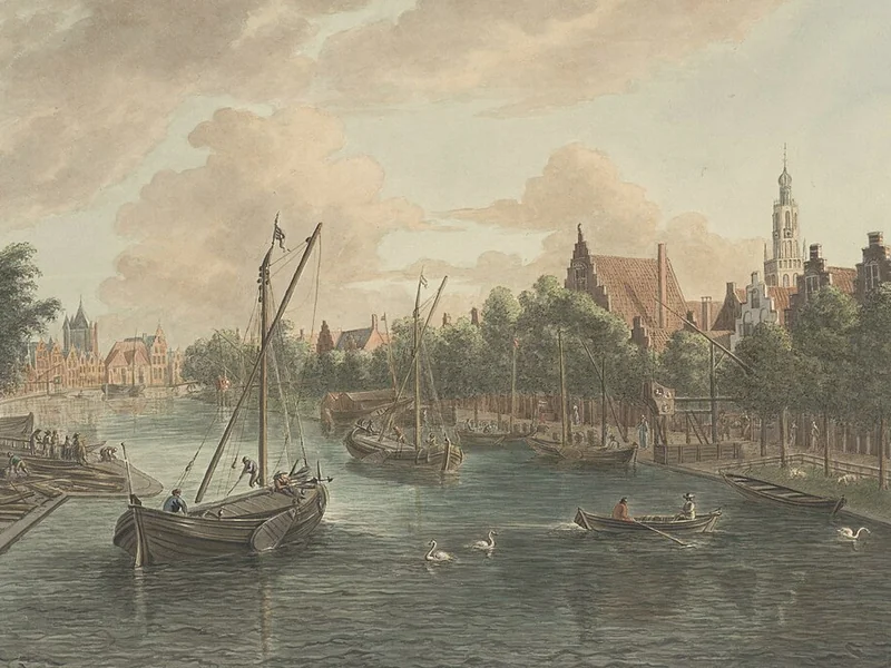 1742-Gerrit van der Pals - Spaarne e Koudenhorn, visti dal Catharijnebrug